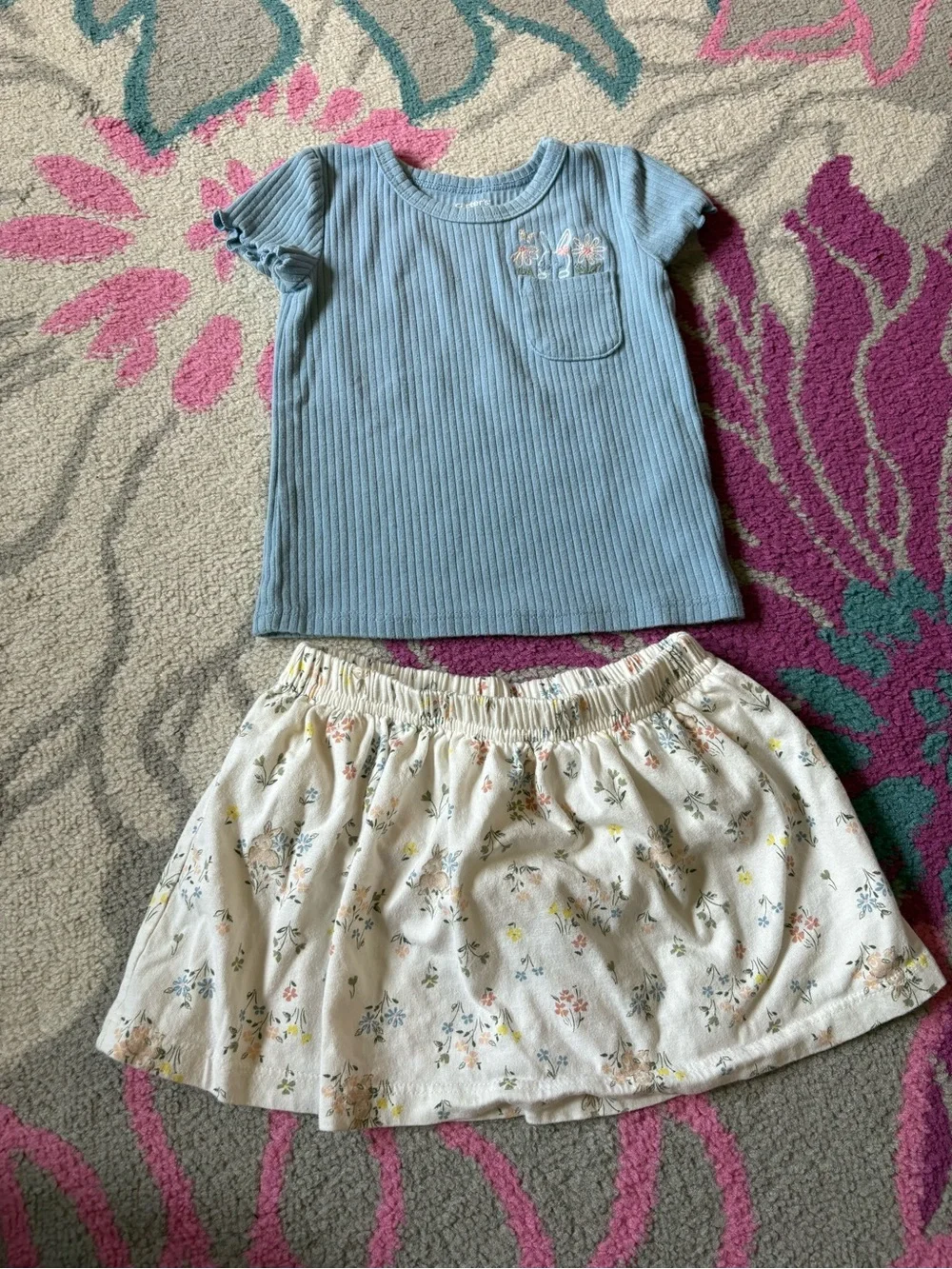 Carters Bunny Shirt & Skort Outfit 24 Months
